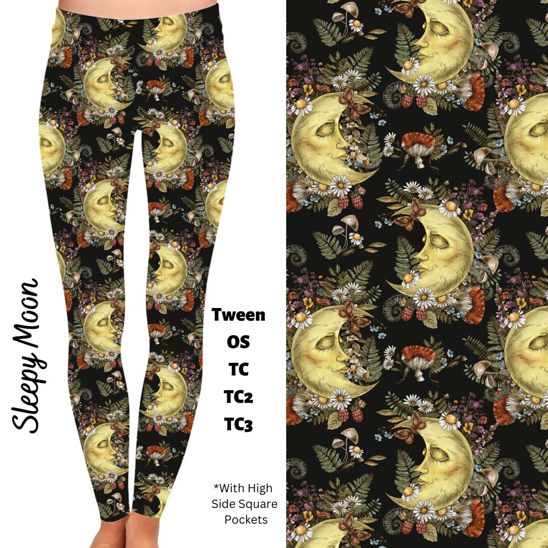 Sleepy Moon - Leggings with Pockets