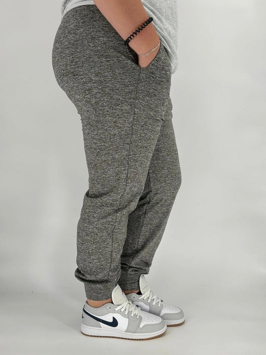 Grey Heathered Fleece Joggers