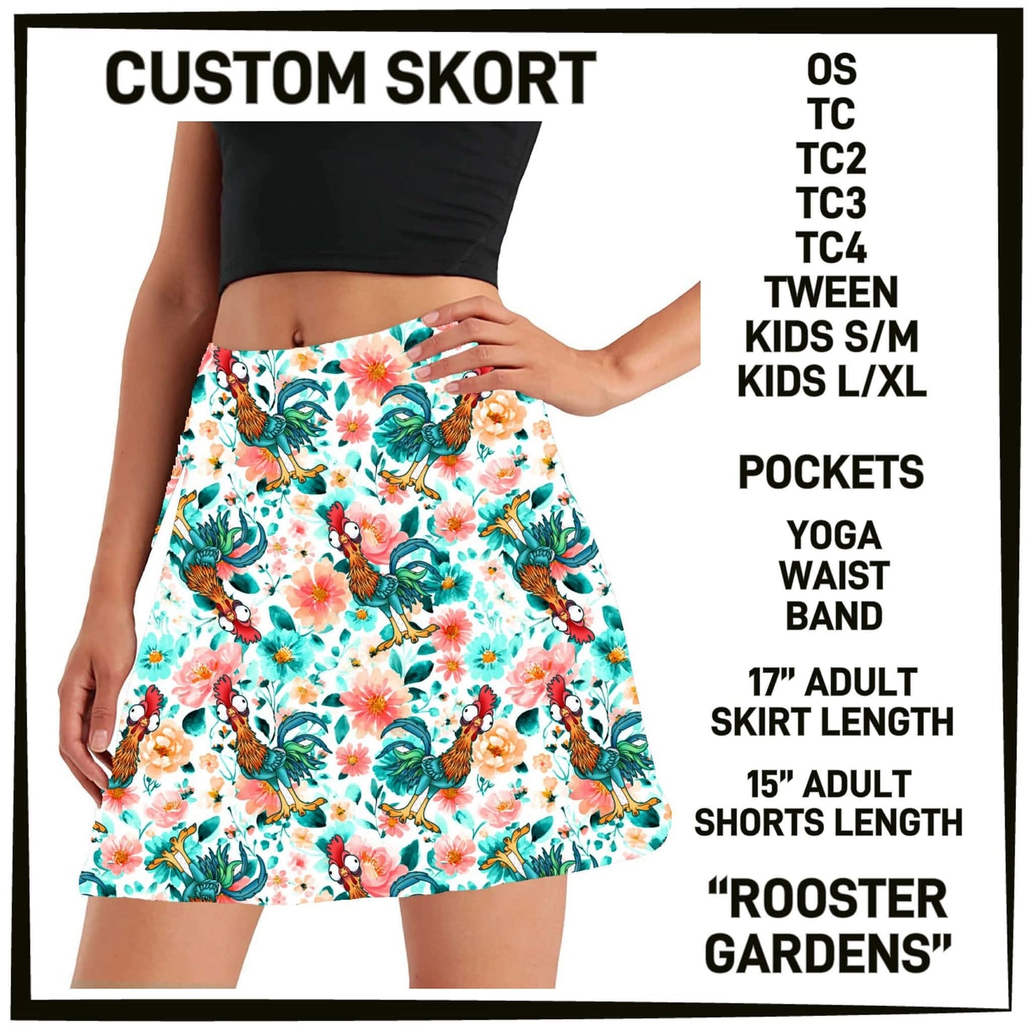 ML2G - Rooster Gardens Skort with Pockets - Preorder Closing 2/22 ETA: Late April