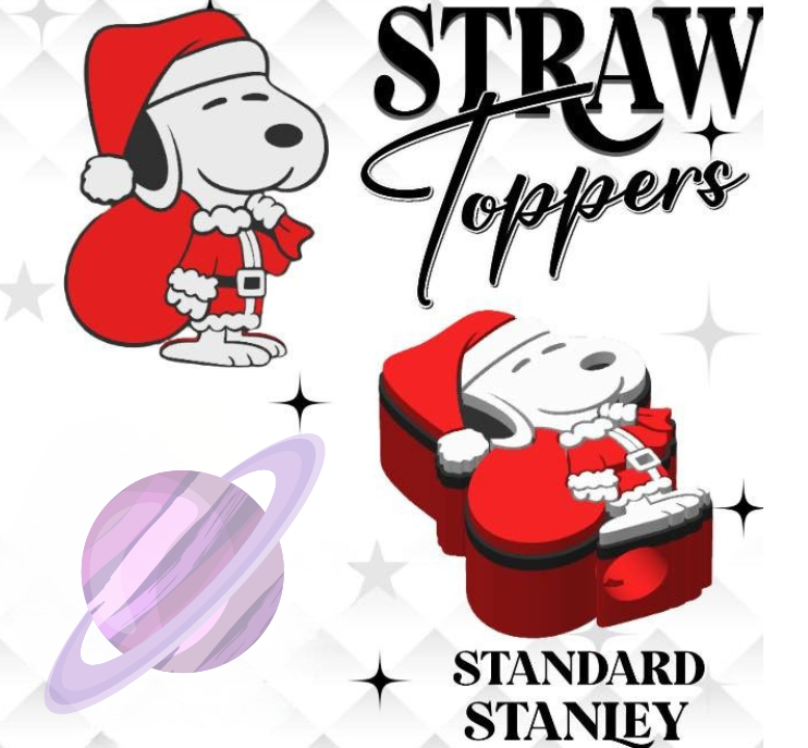 HOLIDAY PUP- 3D PRINTED STRAW CHARM