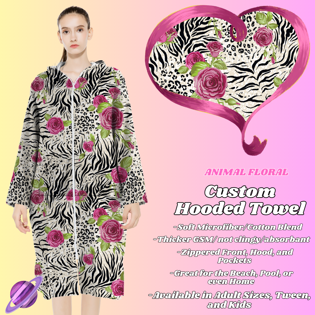 ANIMAL FLORAL - HOODED TOWEL- PREORDER CLOSING 4/27