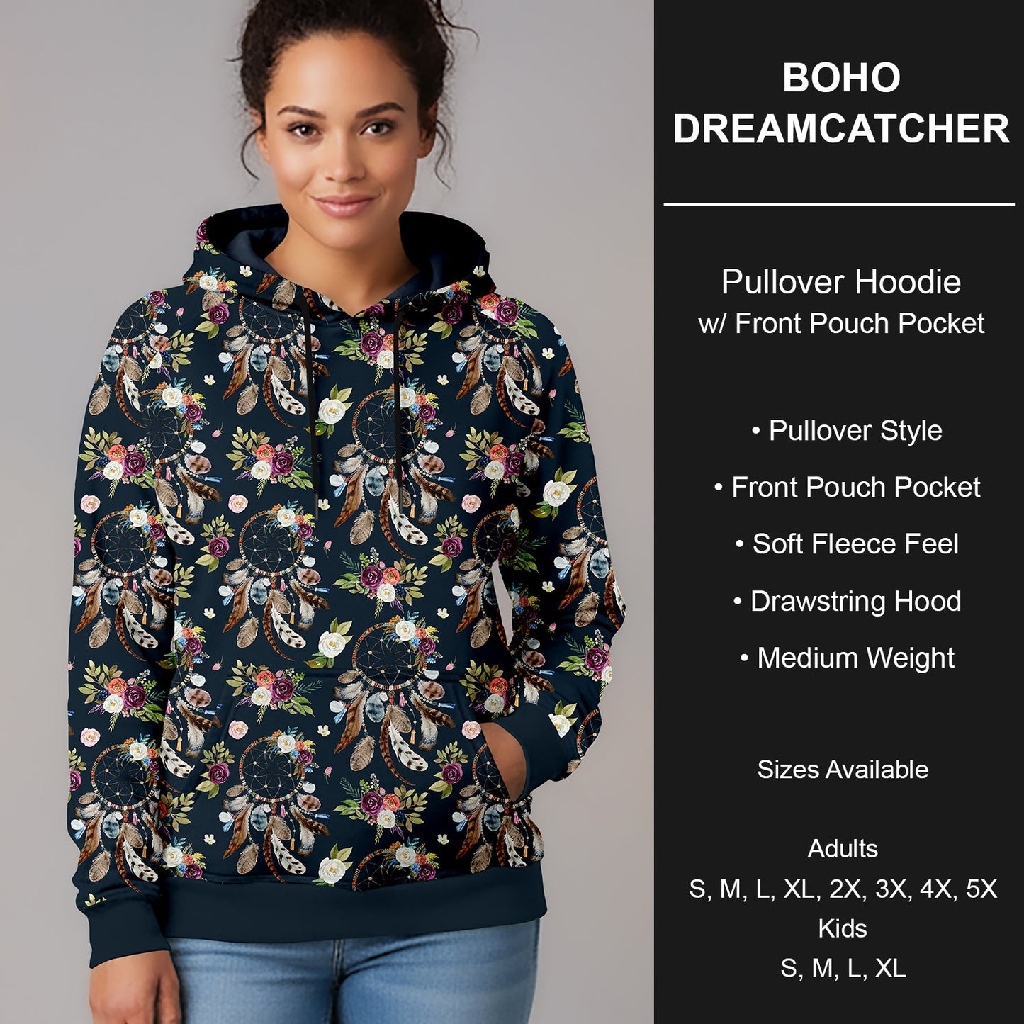 B266 - Preorder Boho Dreamcatcher Pullover Hoodie (Closes 12/17. ETA late Feb.)