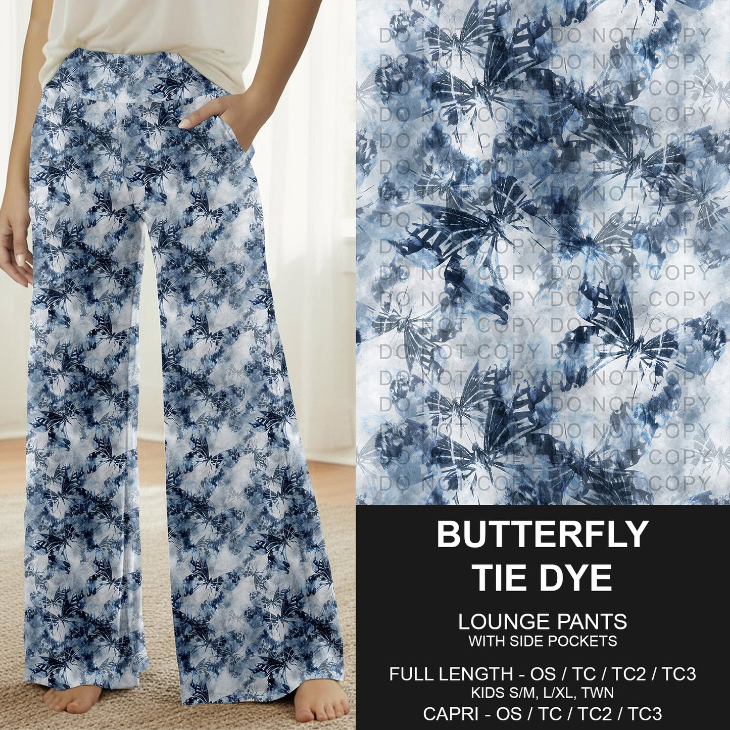 B288 - Preorder Butterfly Tie Dye Lounge Pants (Closes 5/03. ETA: early July)
