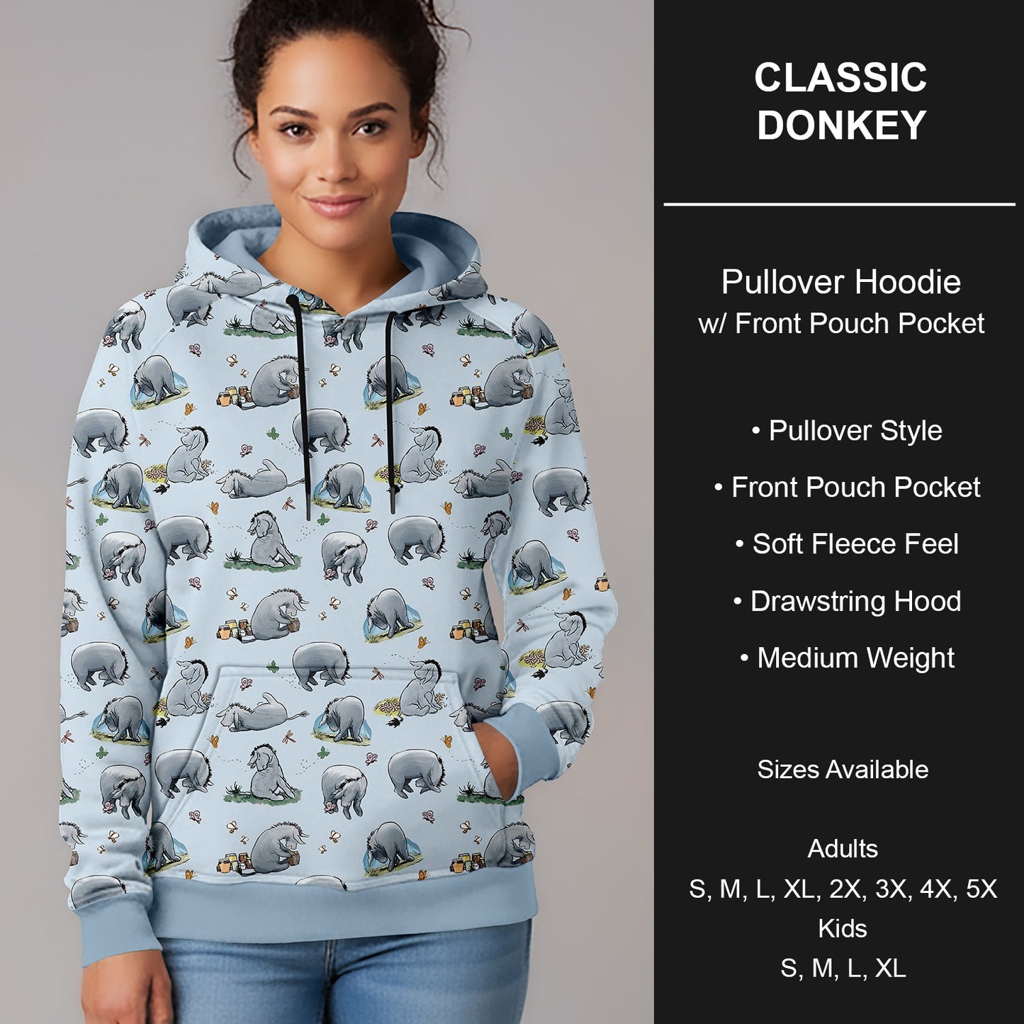 B266 - Preorder Classic Donkey Pullover Hoodie (Closes 12/17. ETA late Feb.)