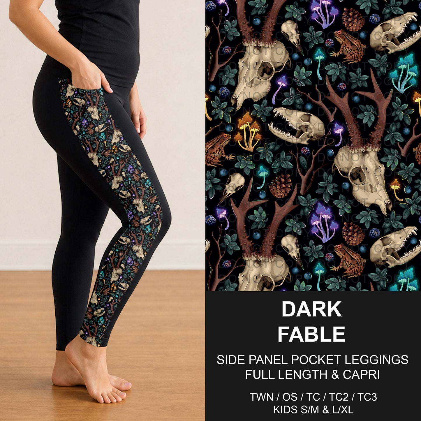 B300 - Preorder Dark Fable Side Panel Pocket Leggings (Closes 7/15. ETA: mid Sept.)