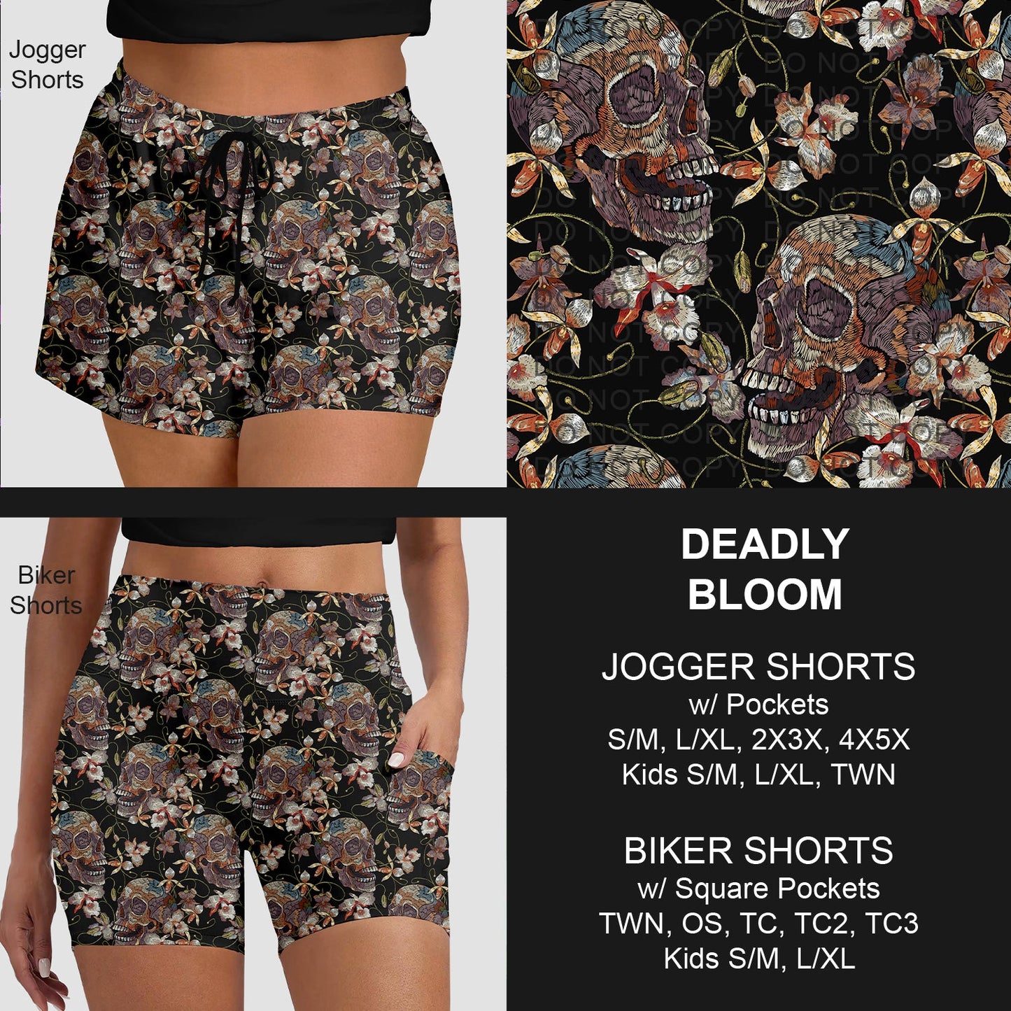 B281 - Preorder Deadly Bloom Jogger/Biker Shorts (Closes 3/25. ETA: early June)
