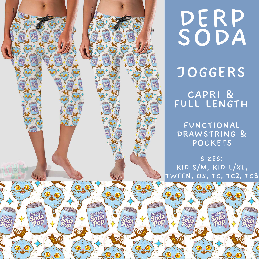 Batch #586 - Cool Characters 18 - Closes 9/16 - ETA mid Nov - Derp Soda Full and Capri Length Joggers