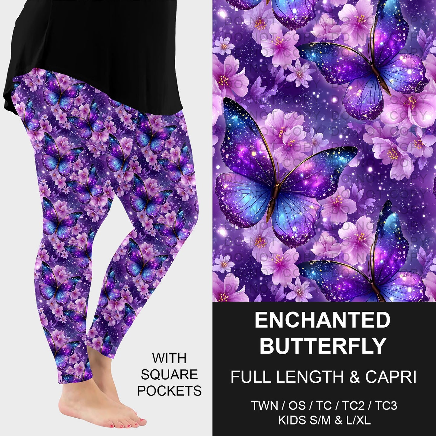 B274 - Preorder Enchanted Butterfly Leggings w/ Pockets (Closes 2/22. ETA: late April)