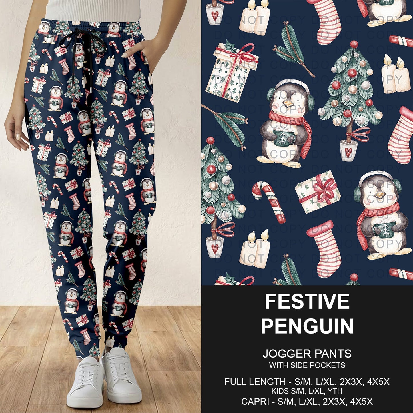 B303 - Preorder Festive Penguin Joggers (Closes 7/26. ETA: early Oct.)