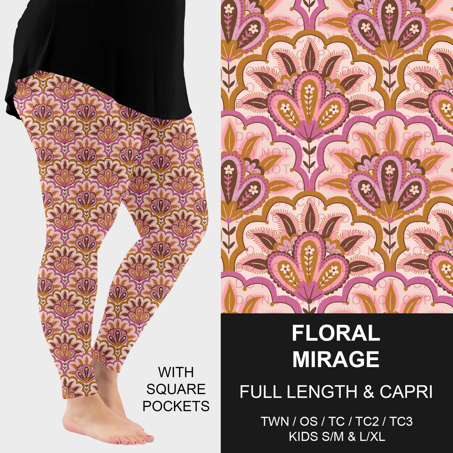 B288 - Preorder Floral Mirage Leggings w/ Pockets (Closes 5/03. ETA: early July)