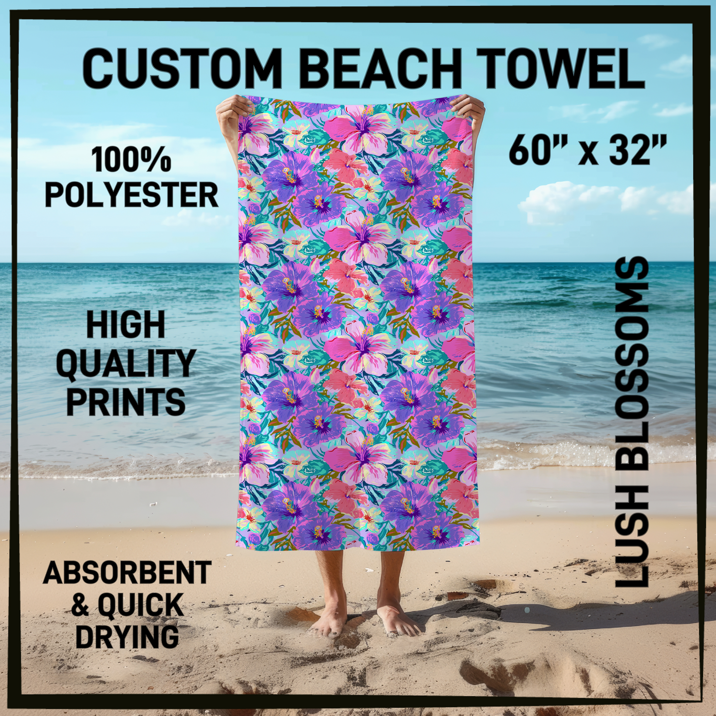 B9TW - Lush Blossoms Beach Towel - Preorder Closing 6/2 ETA: Early August