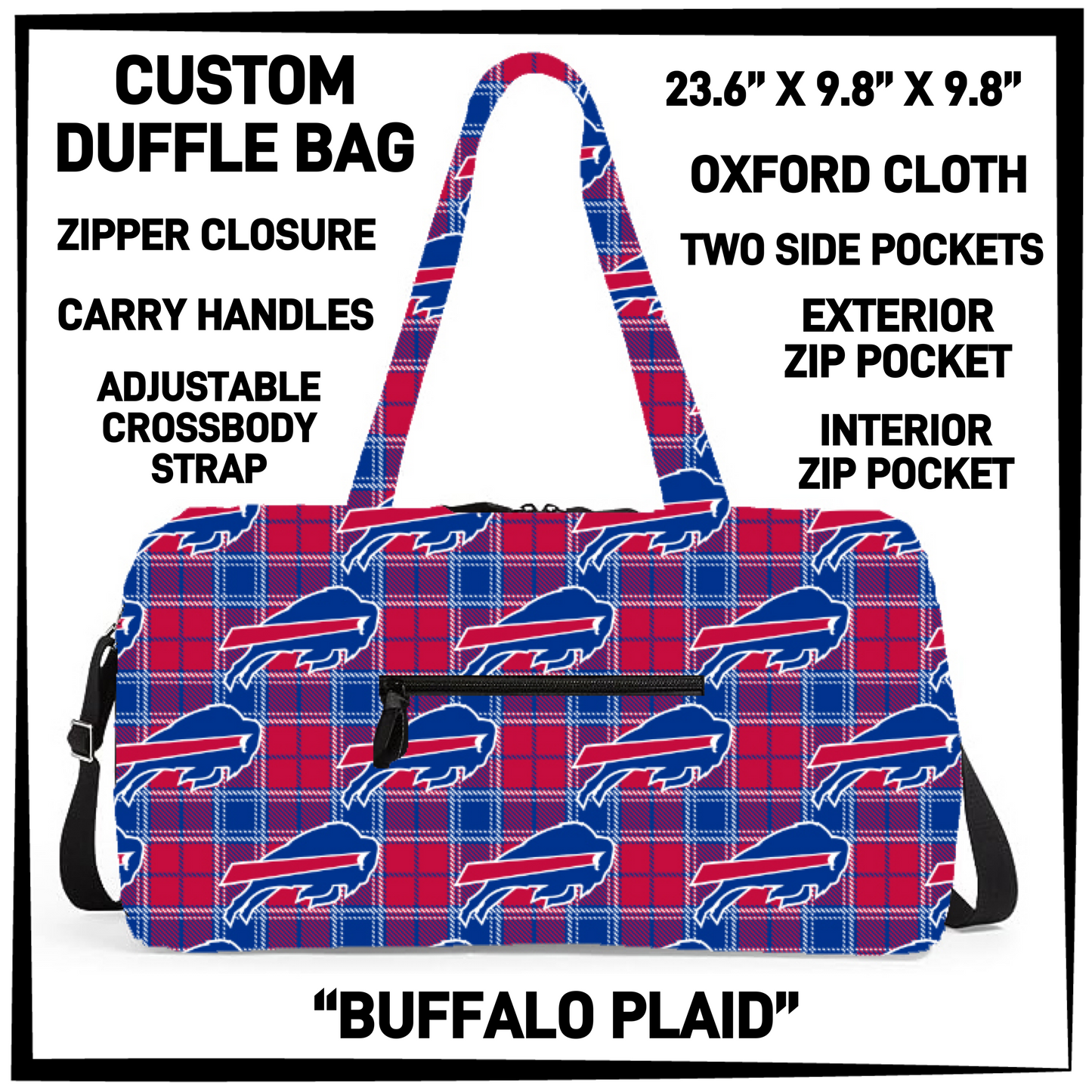 DF2B - Buffalo Plaid Duffel Bag - Preorder Closing 6/25 ETA: Late Aug