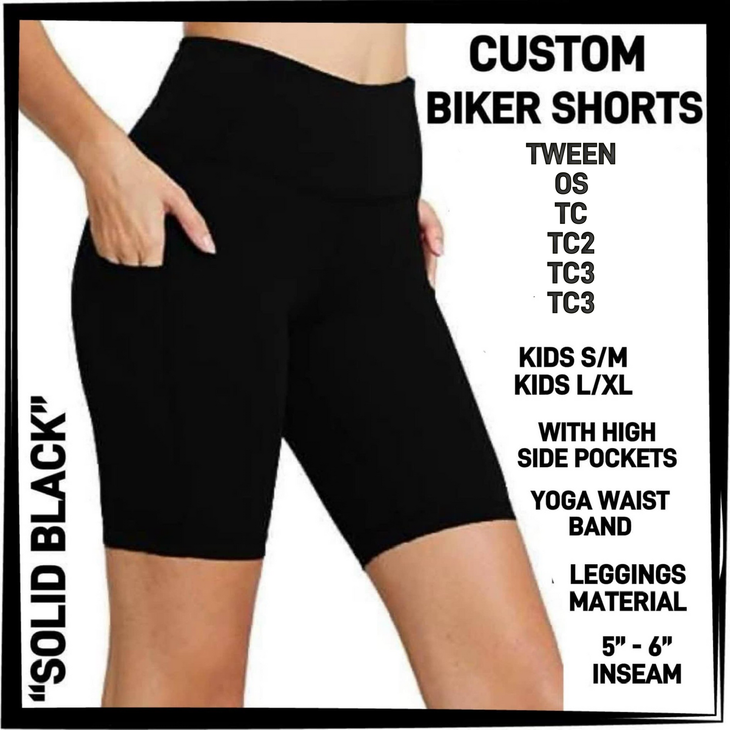 B9BH - Solid Black Biker with Pockets - Preorder Closing 2/17 ETA: Late April