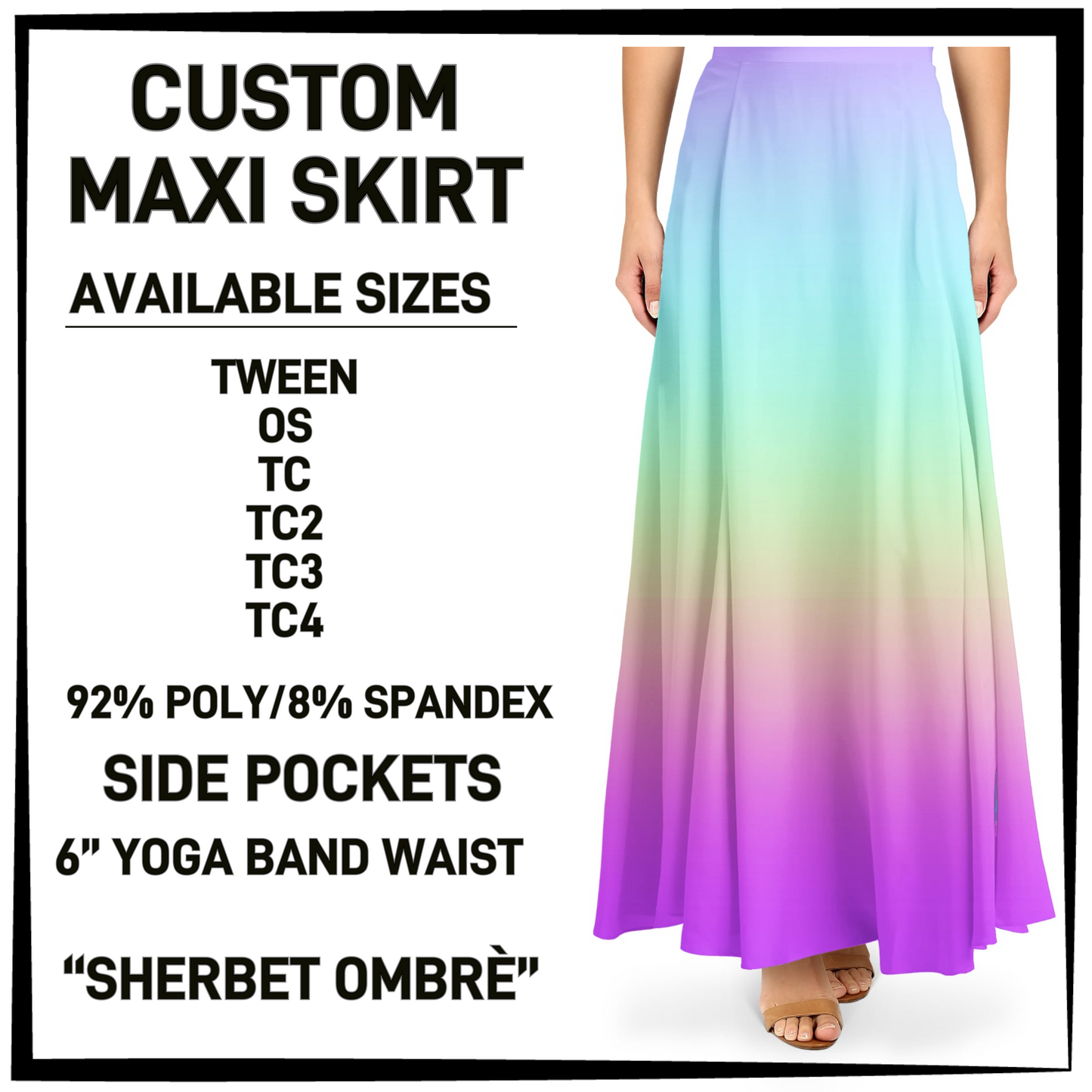 MX3K - Sherbet Ombre Maxi Skirt with Pockets - Preorder Closing 2/24 ETA: Late April