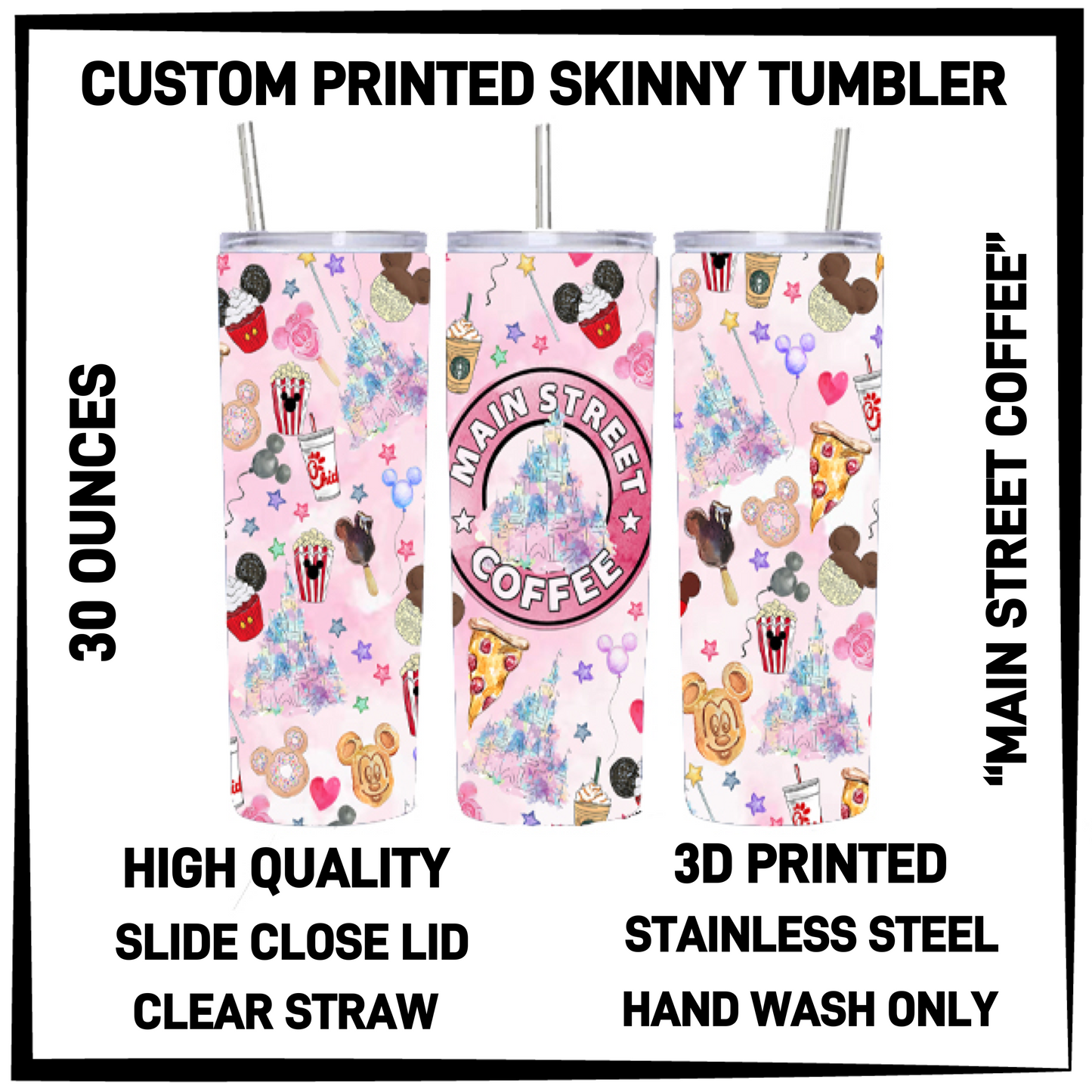 SK7T - Main Street Coffee 30oz Skinny Tumbler - Preorder Closing 3/17 ETA: Late May