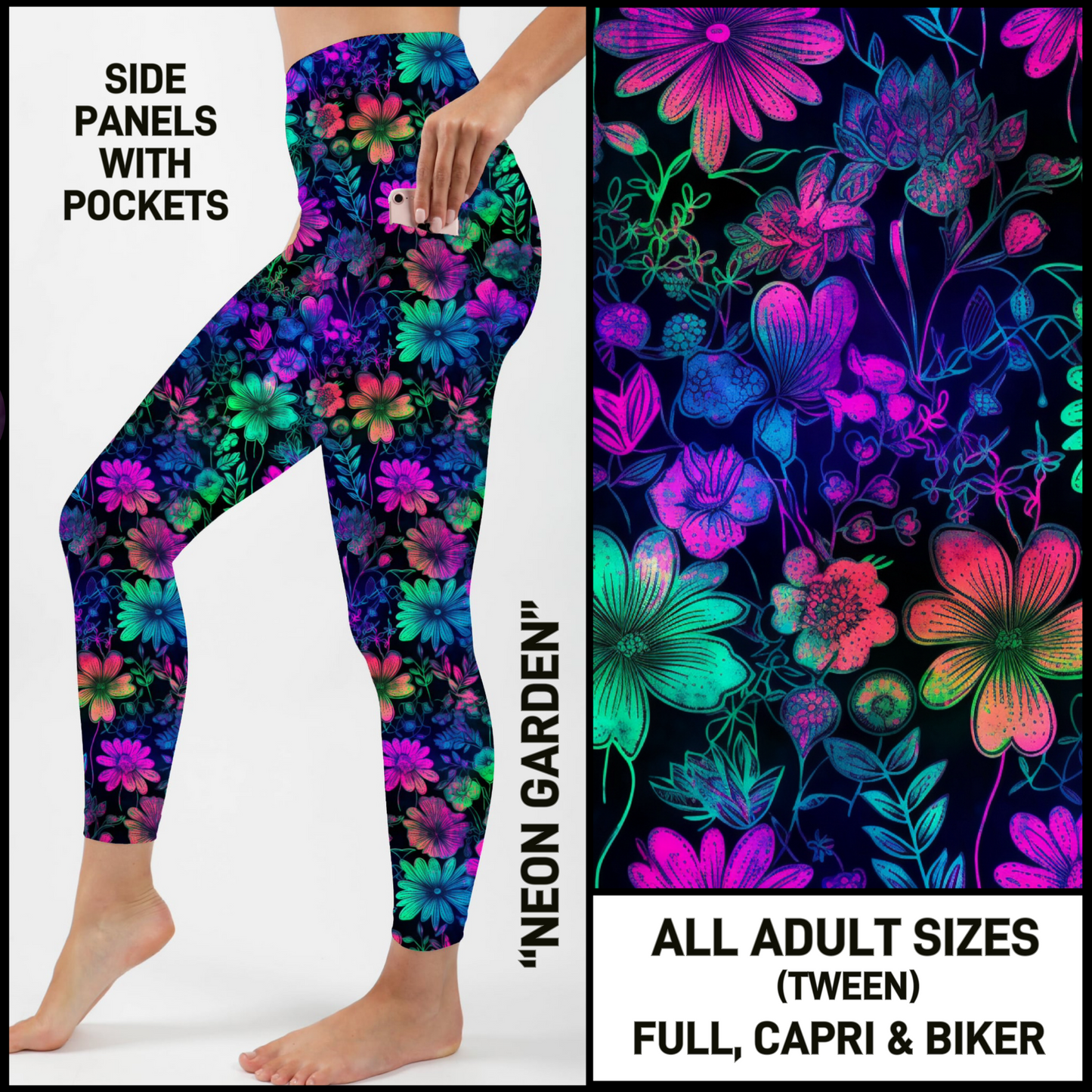 S3PL - Neon Garden with Side Panel Pockets - Preorder Closing 4/16 ETA: Mid-June