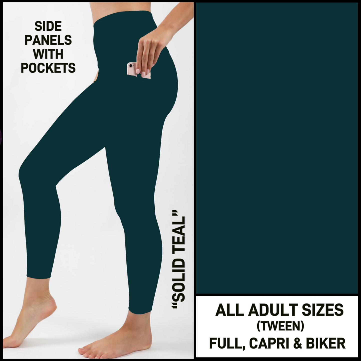 S3PL - Solid Teal with Side Panel Pockets - Preorder Closing 4/16 ETA: Mid-June