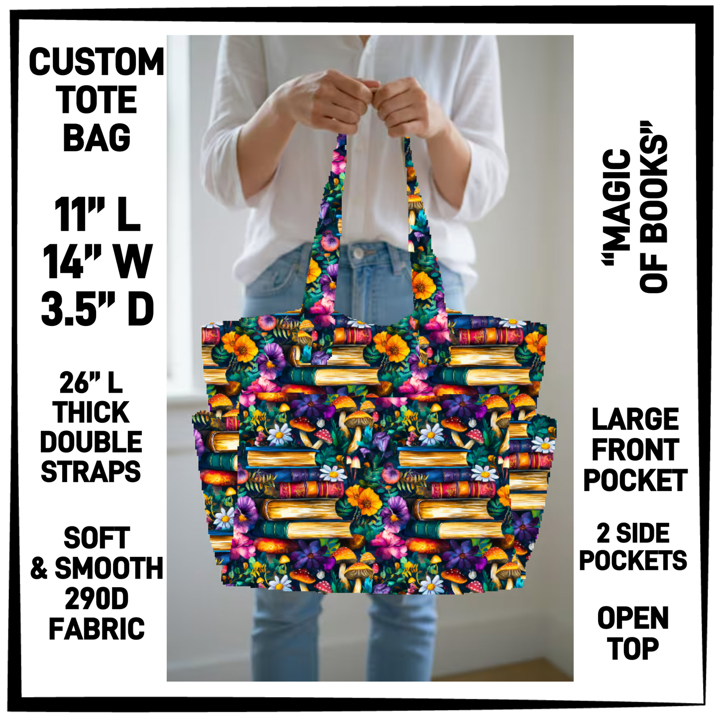 CT8B - Magic of Books Custom Tote Bag - Preorder Closing 4/23 ETA: Late June
