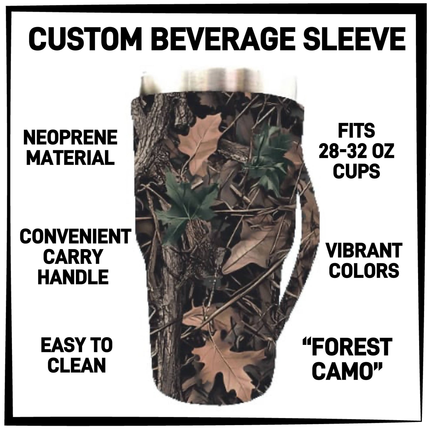 RTS - Forest Camo 28-32oz Beverage Sleeves