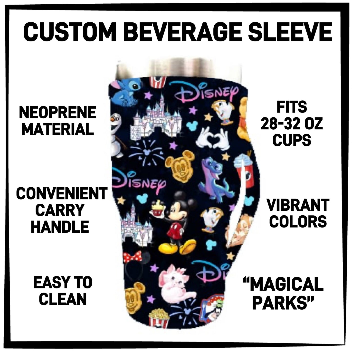 B2VG - Magical Parks 28-32oz Beverage Sleeves - Preorder Closing 12/4 ETA: Mid-Jan