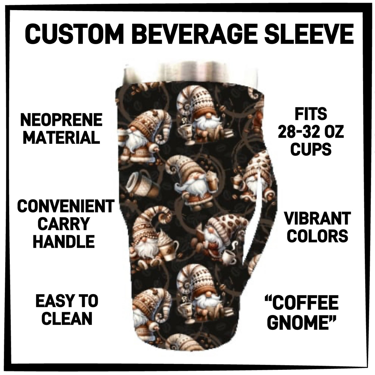 RTS - Coffee Gnome 28-32oz Beverage Sleeves