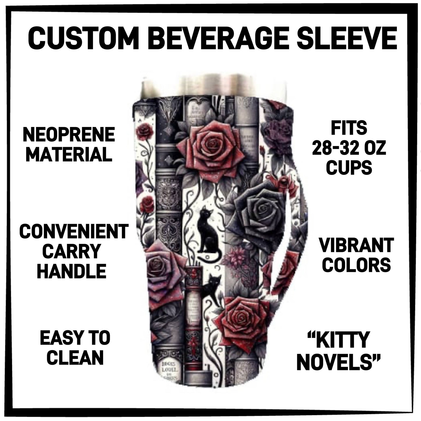RTS - Kitty Novels 28-32oz Beverage Sleeves