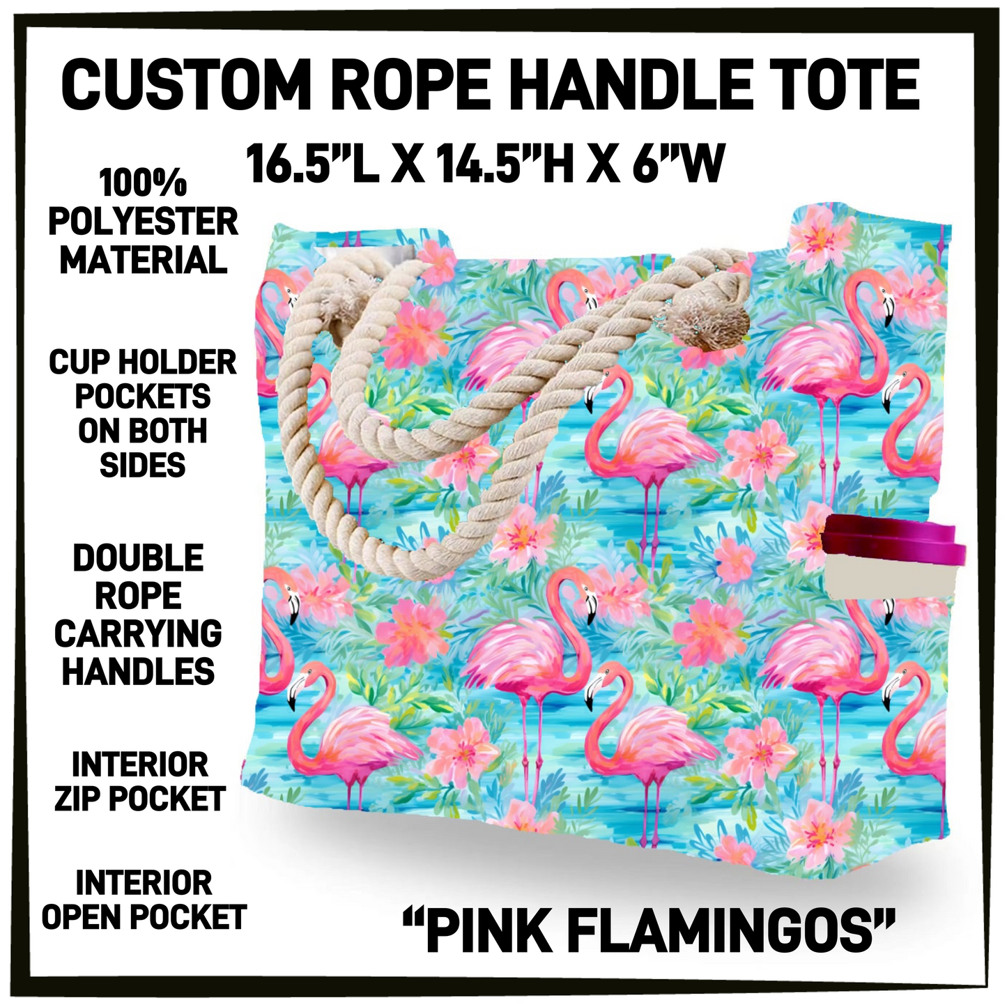 R4PT - Pink Flamingos Rope Handle Tote - Preorder Closing 4/28 ETA: Late June