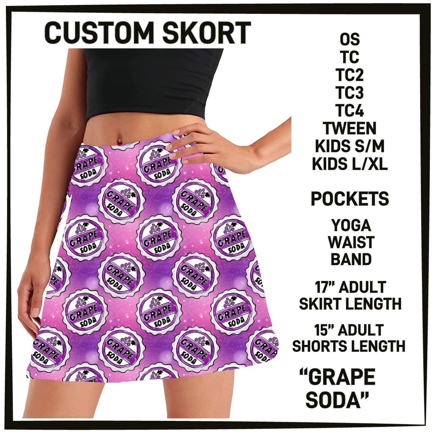 275BT - Grape Soda Skort with Pockets - Preorder Closing 12/14 ETA: Mid-Feb