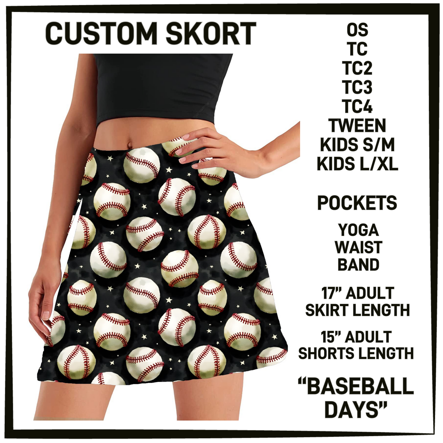 S0RK - Baseball Days Skort with Pockets - Preorder Closing 5/7 ETA: Early July