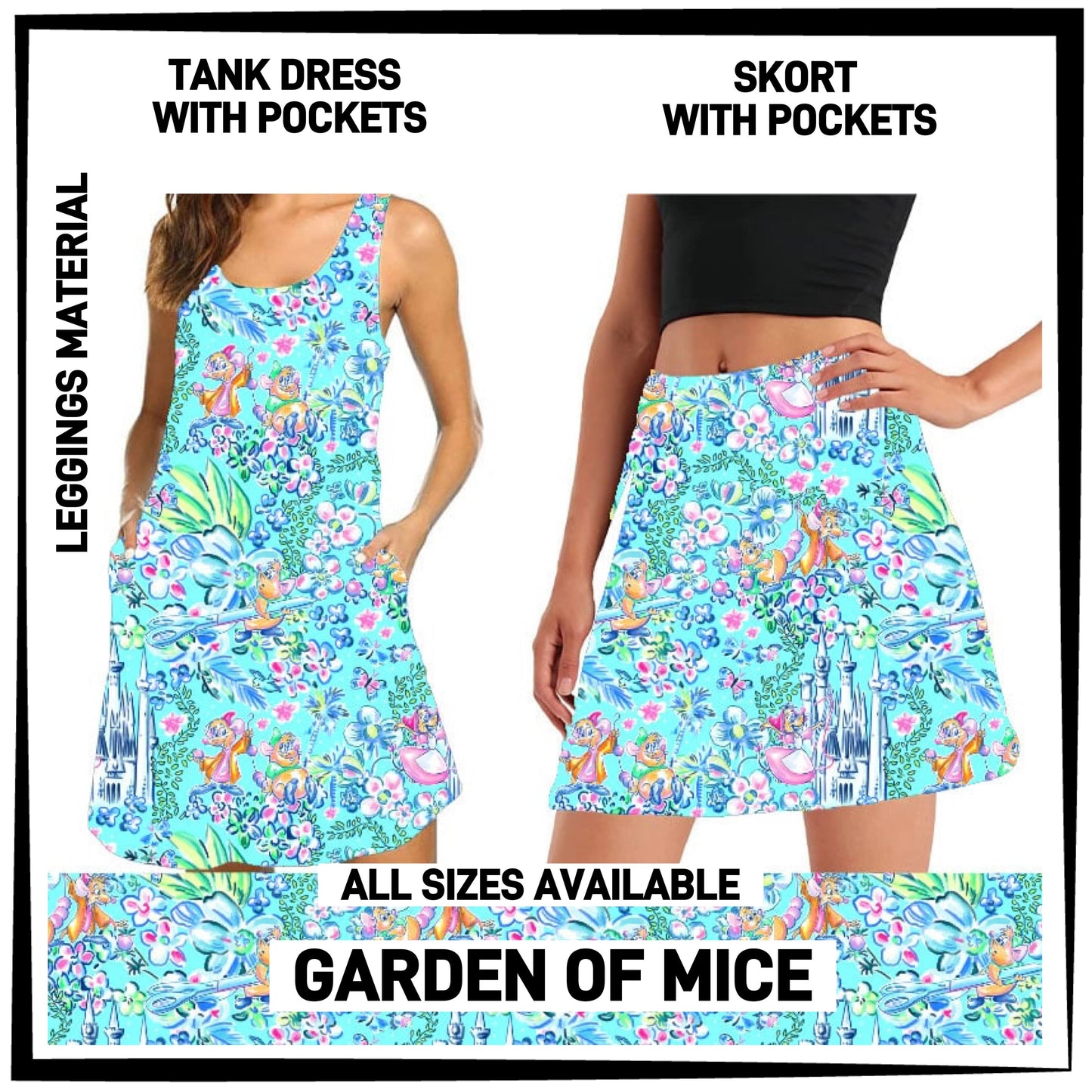 RTS - Garden of Mice Tank Skort with Side Pockets