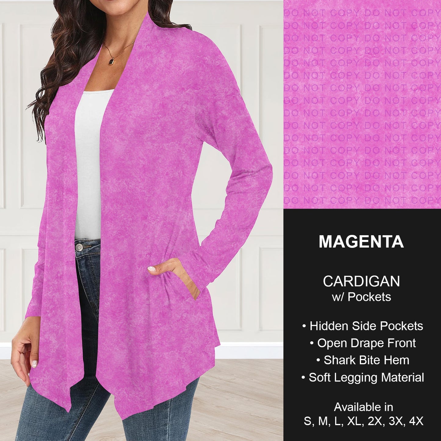 B280 - Preorder Magenta Cardigan w/ Pockets (Closes 3/22. ETA: late May)