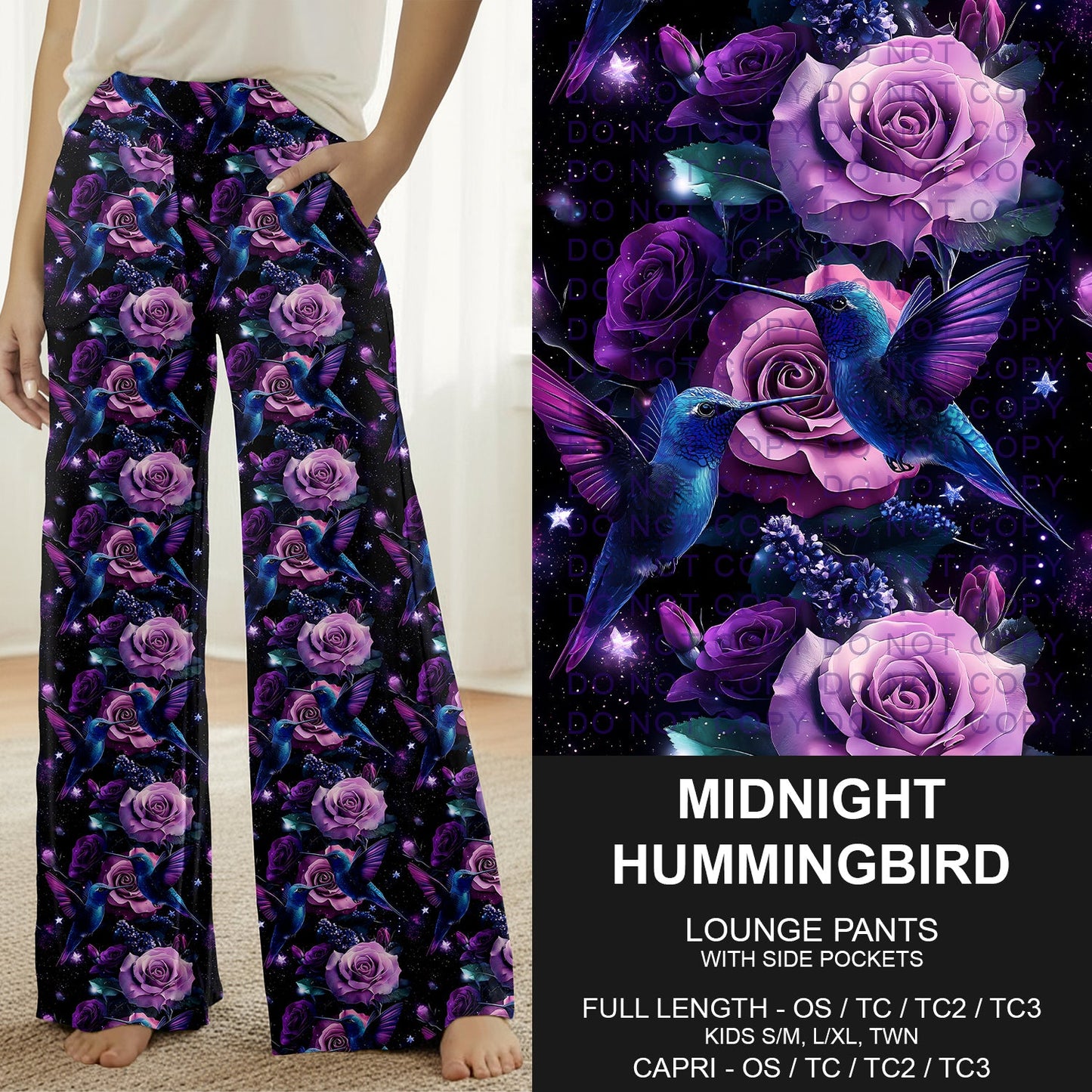 B278 - Preorder Midnight Hummingbird Lounge Pants (Closes 3/15. ETA: late May)