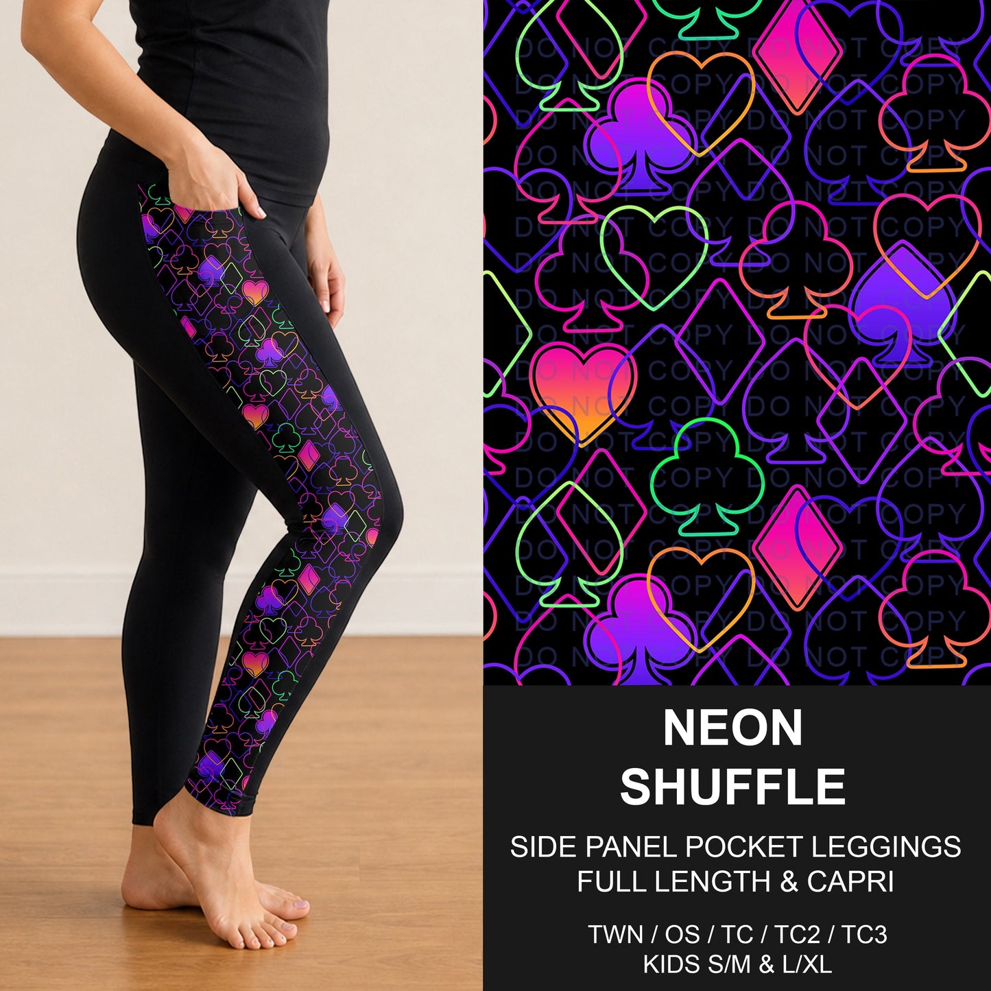 B298 - Preorder Neon Shuffle Side Panel Pocket Leggings (Closes 7/05. ETA: early Sept.)
