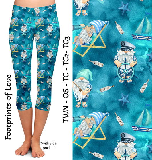 Nautical Gnomes Leggings & Capris with Pockets
