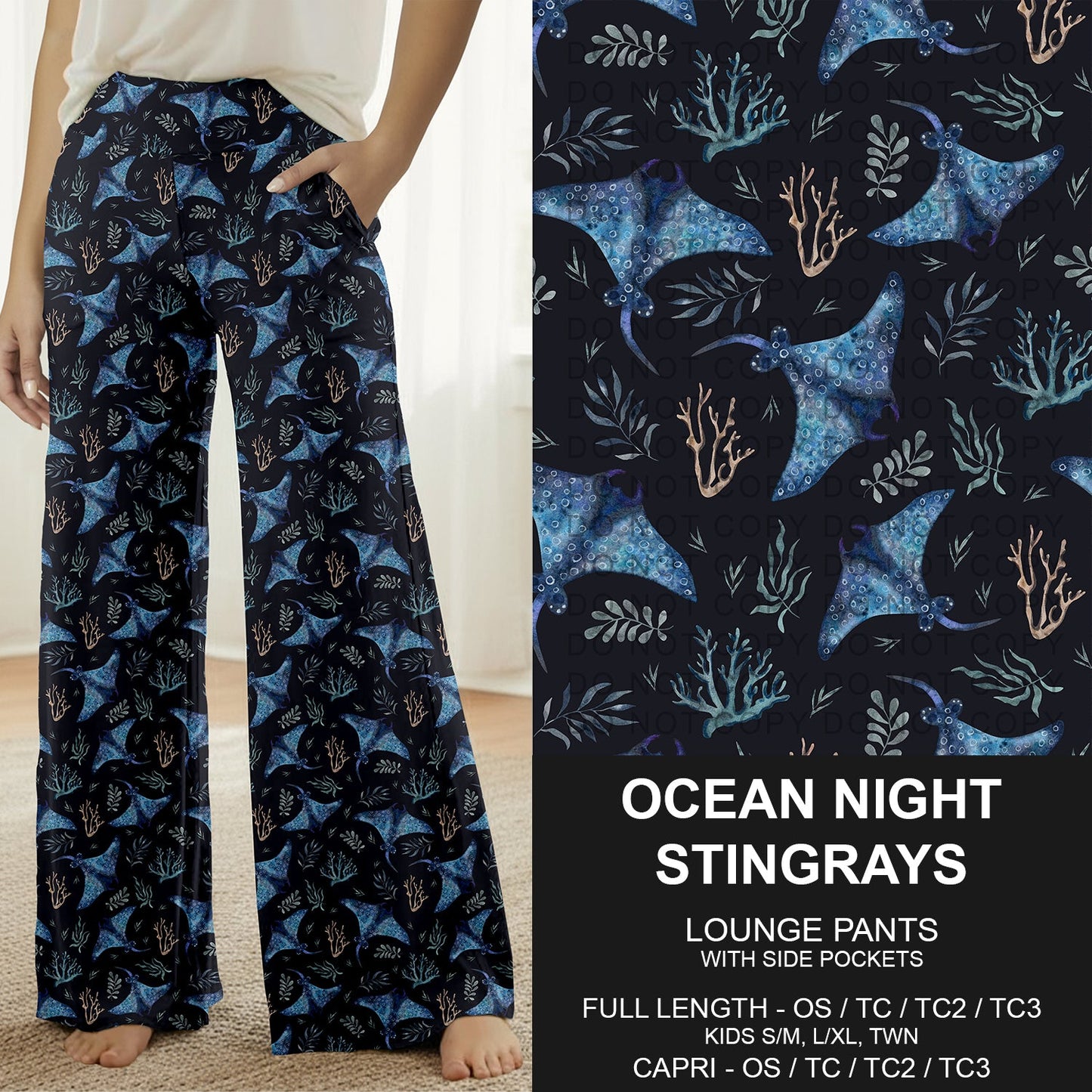 B288 - Preorder Ocean Night Stingrays Lounge Pants (Closes 5/03. ETA: early July)