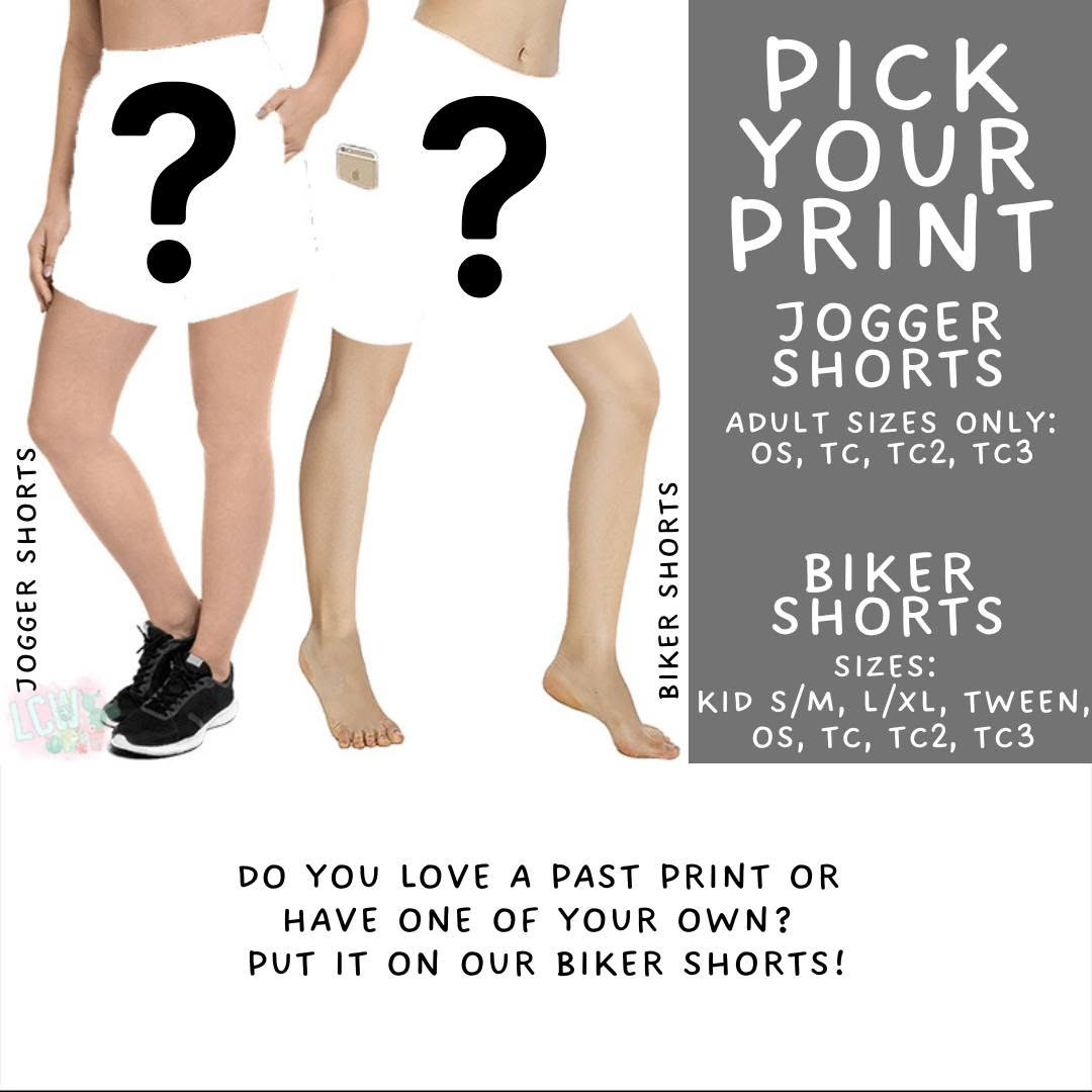 Batch #581 - PYP Football - Closes 9/4 - ETA Early Nov - Pick Your Print Biker & Jogger Shorts