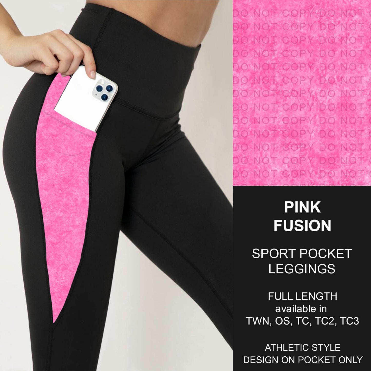 B280 - Preorder Pink Fusion Sport Pocket Leggings (Closes 3/22. ETA: late May)