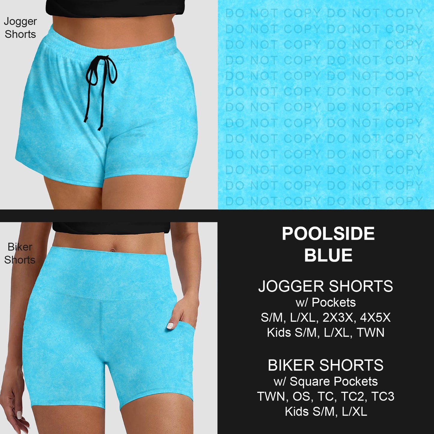 B280 - Preorder Poolside Blue Jogger/Biker Shorts (Closes 3/22. ETA: late May)