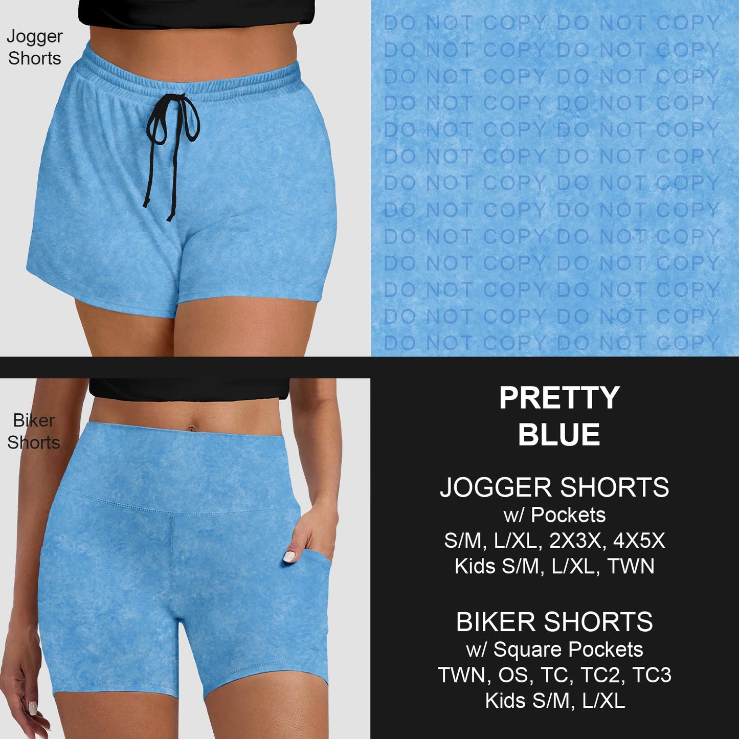 B280 - Preorder Pretty Blue Jogger/Biker Shorts (Closes 3/22. ETA: late May)