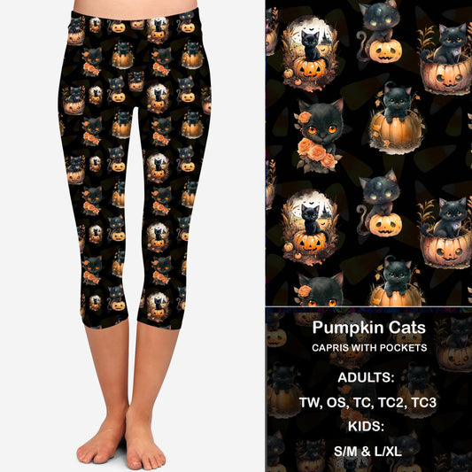 Pumpkin Cats Leggings & Capris with Pockets