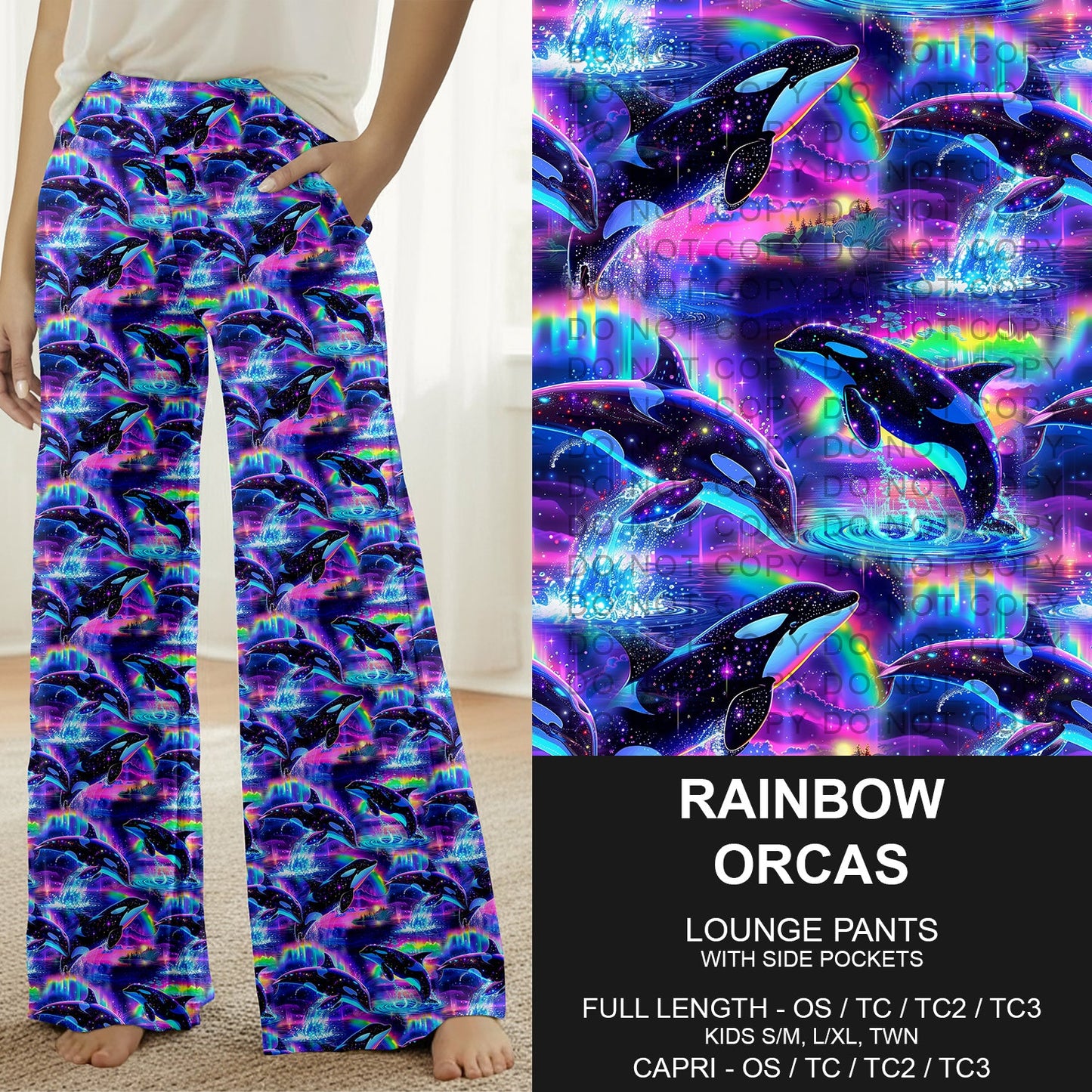 B278 - Preorder Rainbow Orcas Lounge Pants (Closes 3/15. ETA: late May)