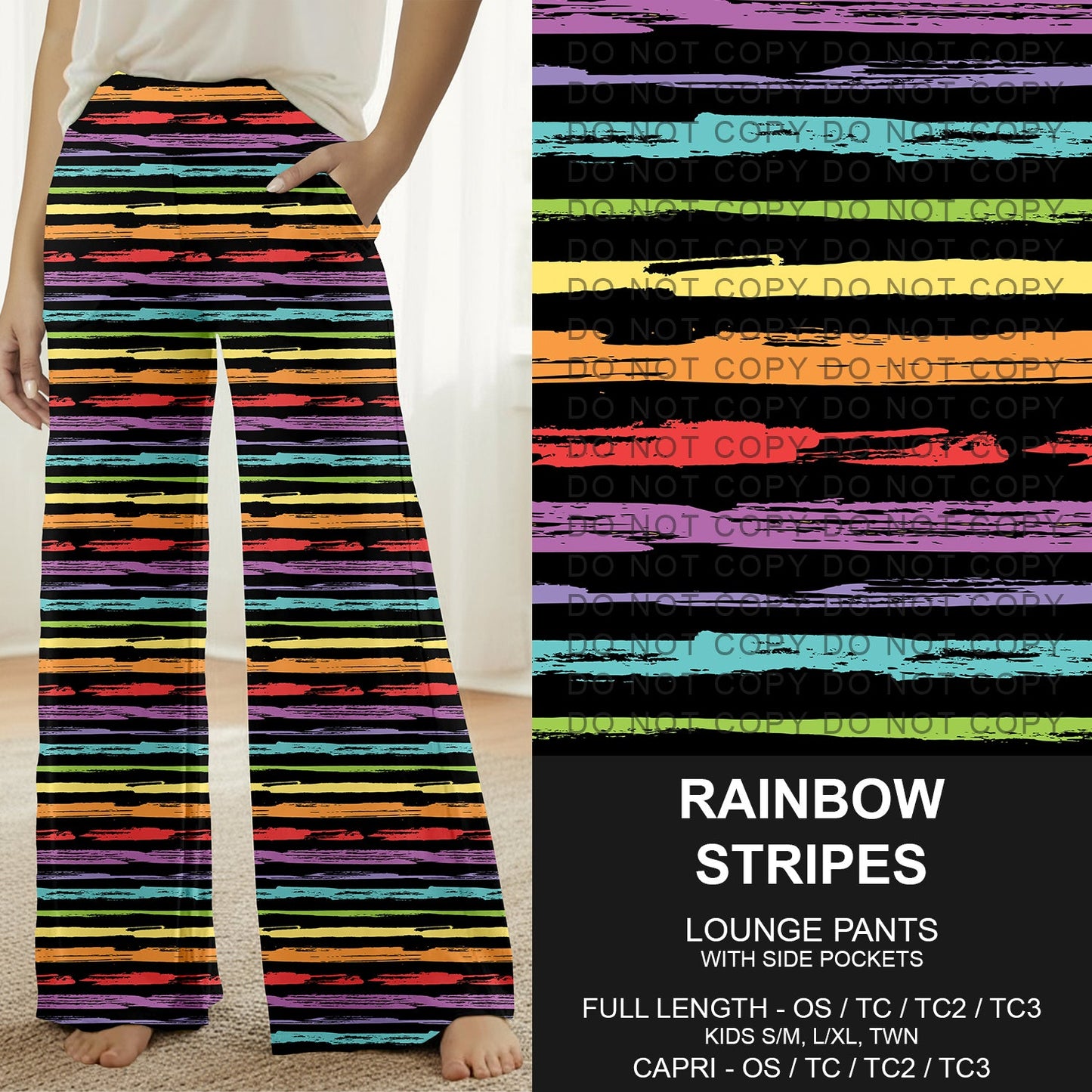 B286 - Preorder Rainbow Stripes Lounge Pants (Closes 4/19. ETA: late June)