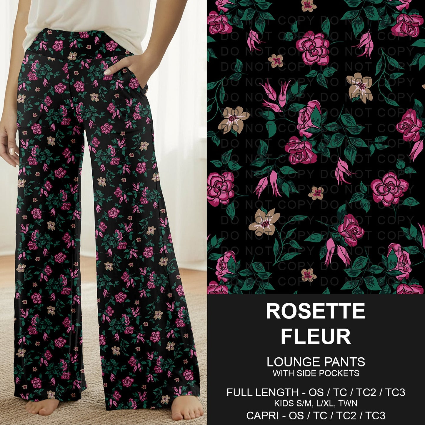 B283 - Preorder Rosette Fleur Lounge Pants (Closes 4/05. ETA: mid June)
