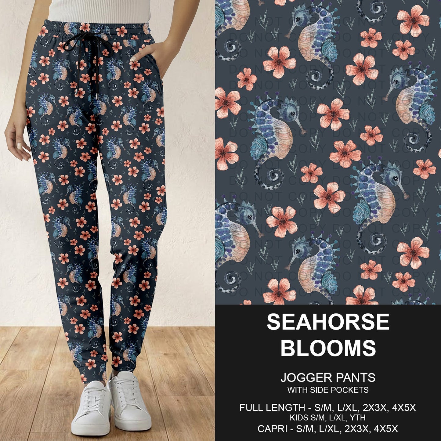 B288 - Preorder Seahorse Blooms Joggers (Closes 5/03. ETA: early July)
