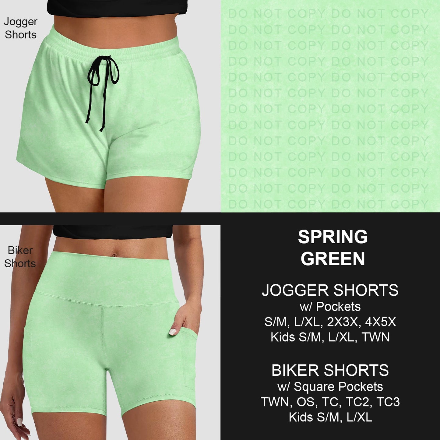 B280 - Preorder Spring Green Jogger/Biker Shorts (Closes 3/22. ETA: late May)