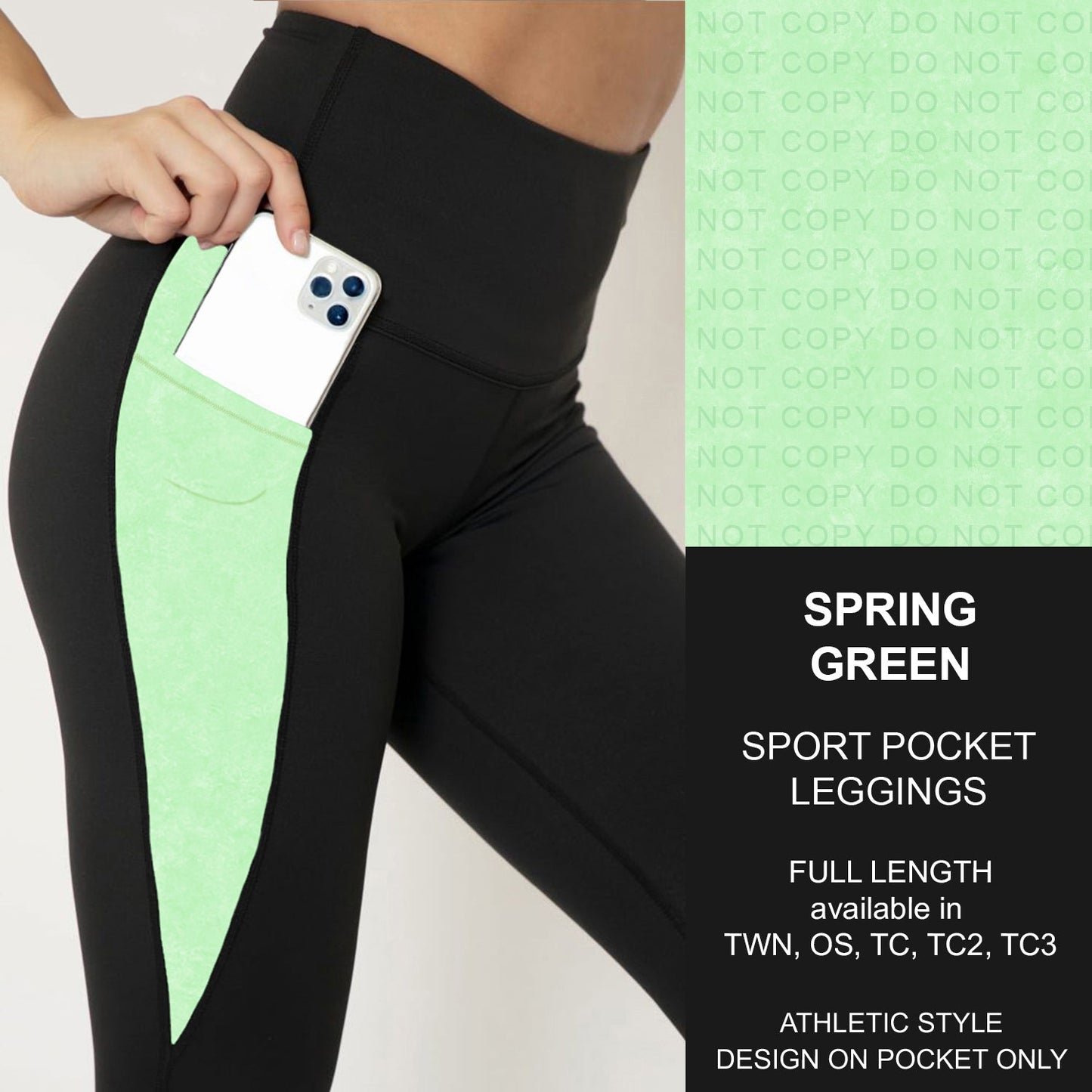 B280 - Preorder Spring Green Sport Pocket Leggings (Closes 3/22. ETA: late May)