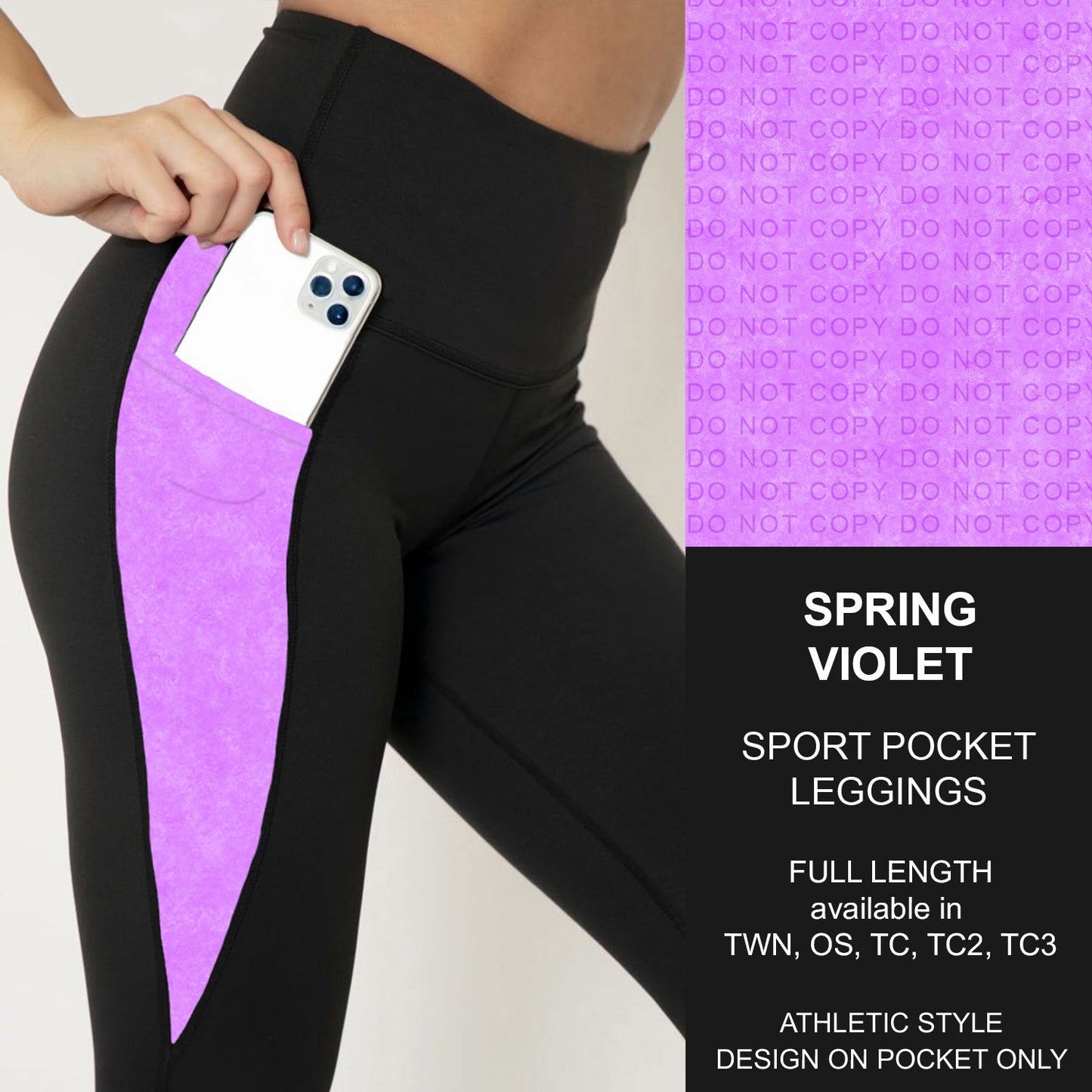 B280 - Preorder Spring Violet Sport Pocket Leggings (Closes 3/22. ETA: late May)