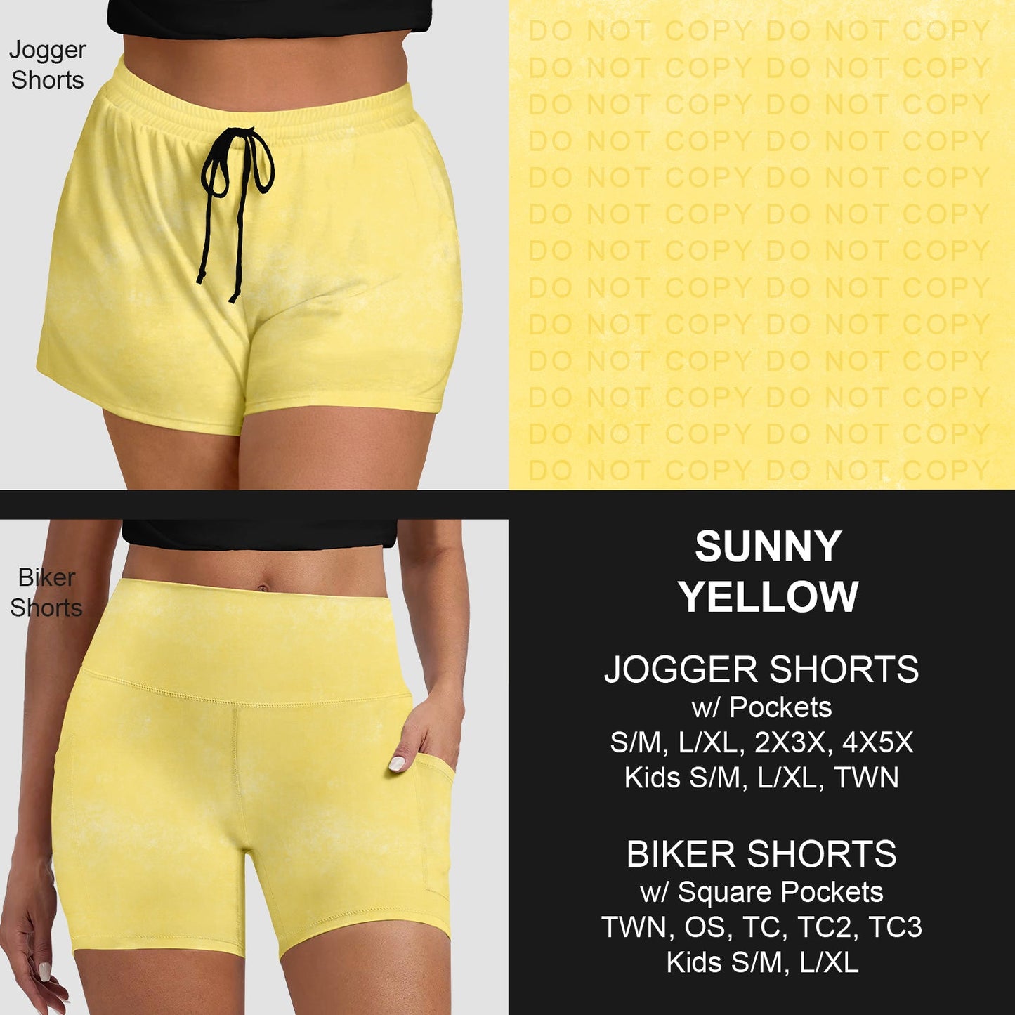 B280 - Preorder Sunny Yellow Jogger/Biker Shorts (Closes 3/22. ETA: late May)