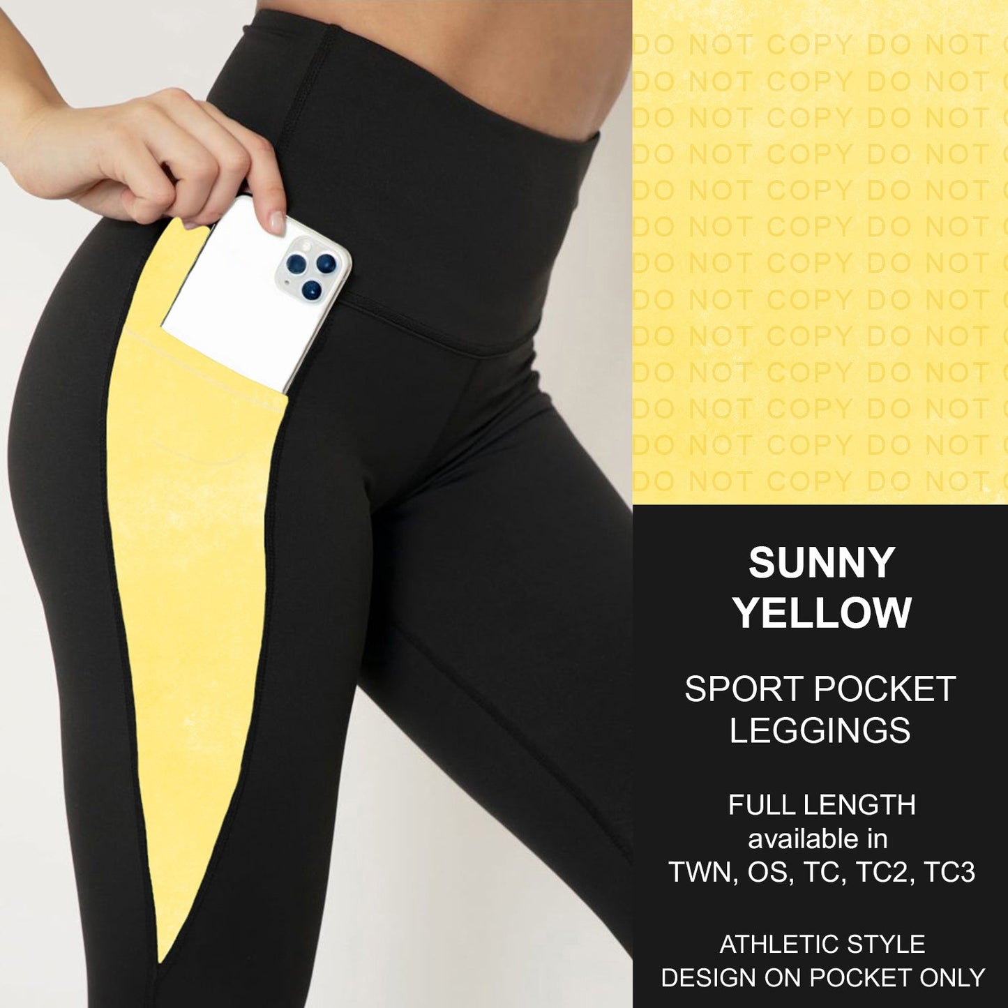 B280 - Preorder Sunny Yellow Sport Pocket Leggings (Closes 3/22. ETA: late May)