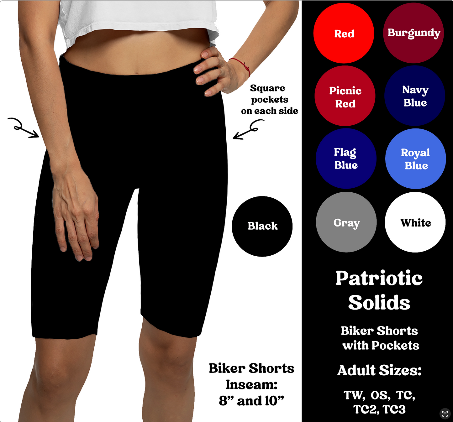 BLACK - Bike Shorts with Pockets